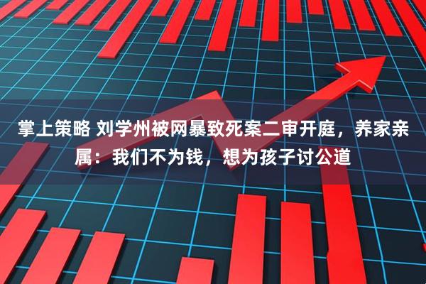 掌上策略 刘学州被网暴致死案二审开庭，养家亲属：我们不为钱，想为孩子讨公道